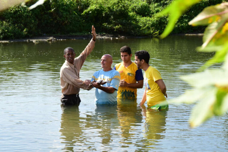Baptism in local river